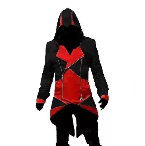 Ankin Assassin's Creed III Connor Kenway Coat Jacket Hoodie Cosplay Costume Black(xl)