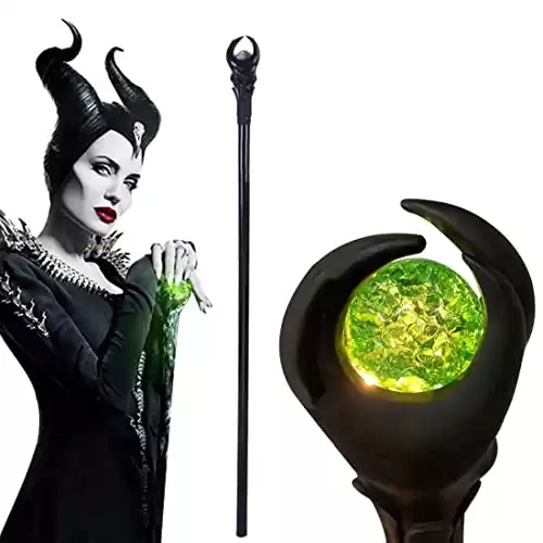 Flylife 51inch Deluxe Maleficent Staff with Green Light Orb