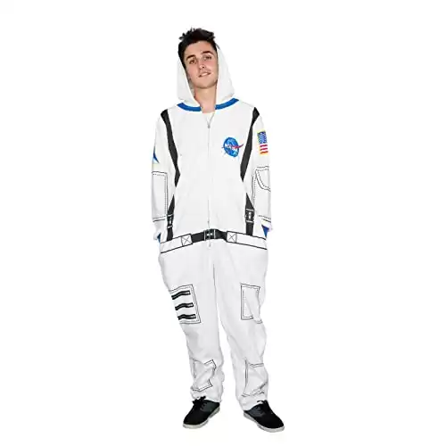 Nasa Astronaut Adult Costume Hooded Pajama Union Suit