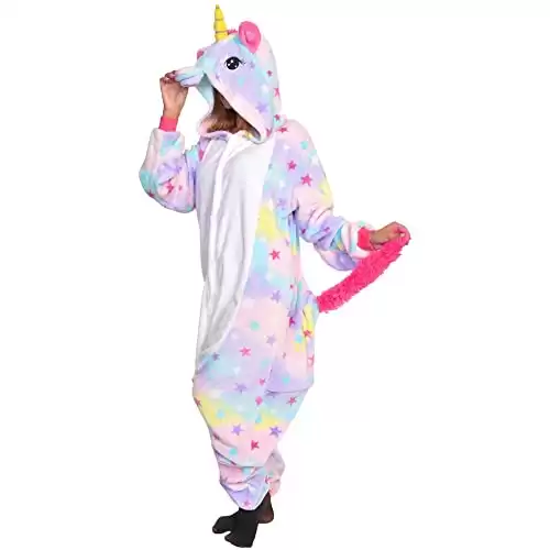 Angelina Unisex Plush Unicorn One-Piece Lounge Wear