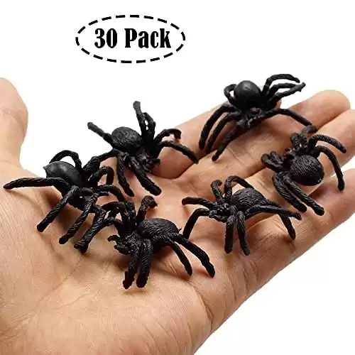 Realistic Plastic Spider Halloween Decorations - 30 Pieces