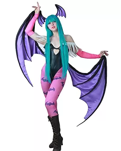 Miccostumes Women's Game Heart Hollow Top Cosplay Costume With Wings Leggings
