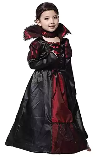 Girls Gothic Vampire Halloween Costumes Vampiress Dress Cosplay