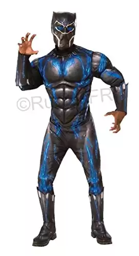 Rubie's Men's Deluxe Black Panther Muscle Battle Suit Costume