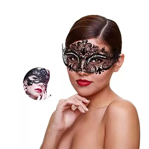 Masquerade Mask for Women with Shiny Rhinestone