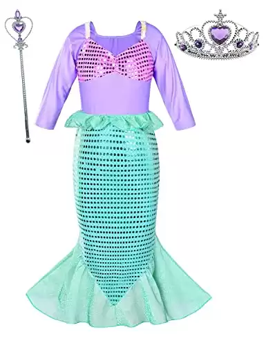 Little Girls Mermaid Princess Costume for Girls