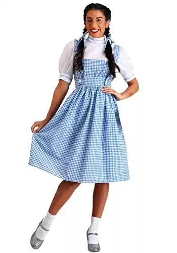 Adult Dorothy Costume Women's Long Blue Gingham Dress