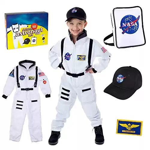 Born Toys Astronaut Costume for Kids for Ages 3-7, Includes Kids Space Suit, Kids NASA Hat, NASA Backpack