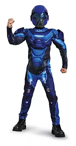 Disguise Blue Spartan Classic Muscle Halo Microsoft Costume